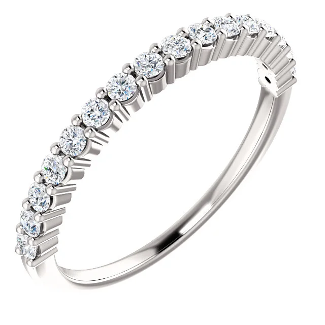 SS122877-White Gold Diamond Wedding Band - $1,325.00