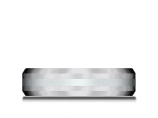 6mm Satin-Finish White Gold Center Inlay High-Polished Edge Tungsten Band CF6642618KWTG_p3 $750.00