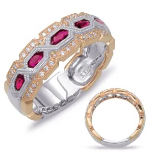14k Rose & White Gold Ruby & Diamond Ring C4536-RRW $2,562.00
