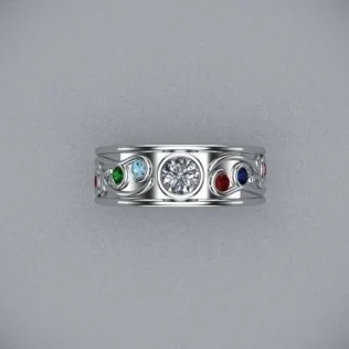 Custom White Gold Mother's Ring