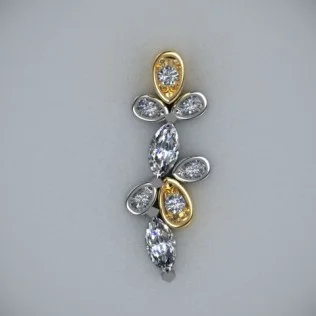 Custom White & Yellow Gold Pendant