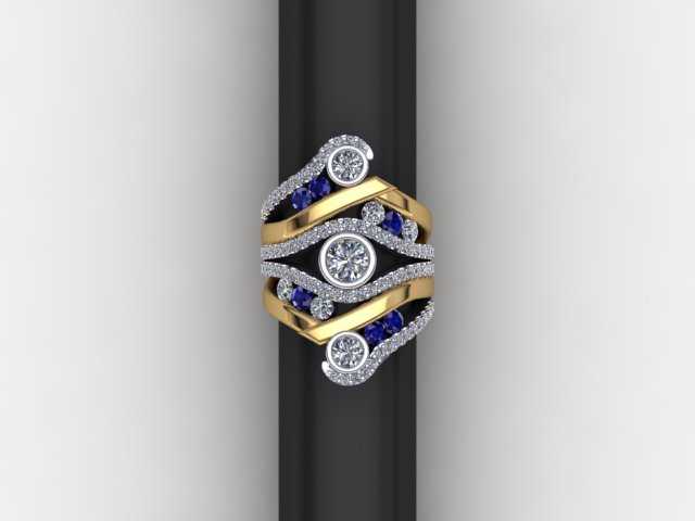 Custom 14k Yellow & White Gold Right Hand Ring -Using Customer's Gemstones