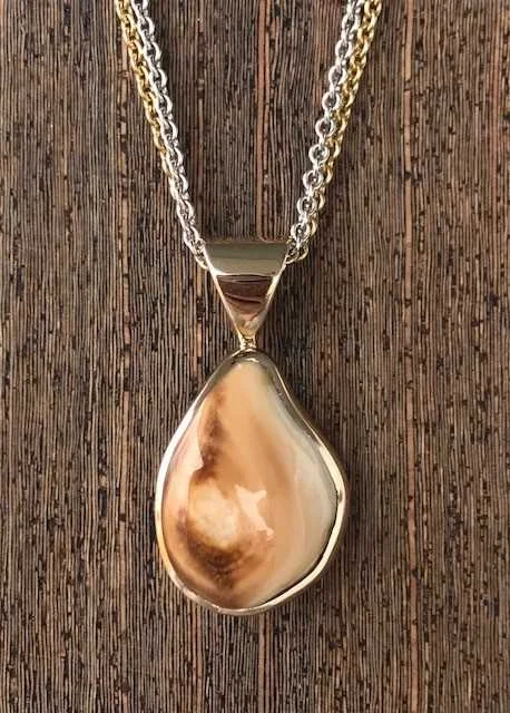 Custom 14k Yellow Gold Ladies Elk Ivory Pendant - Solid Bail