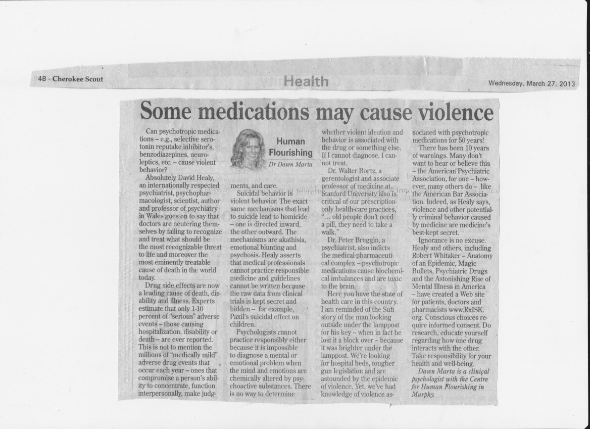 Some medications may cause violence