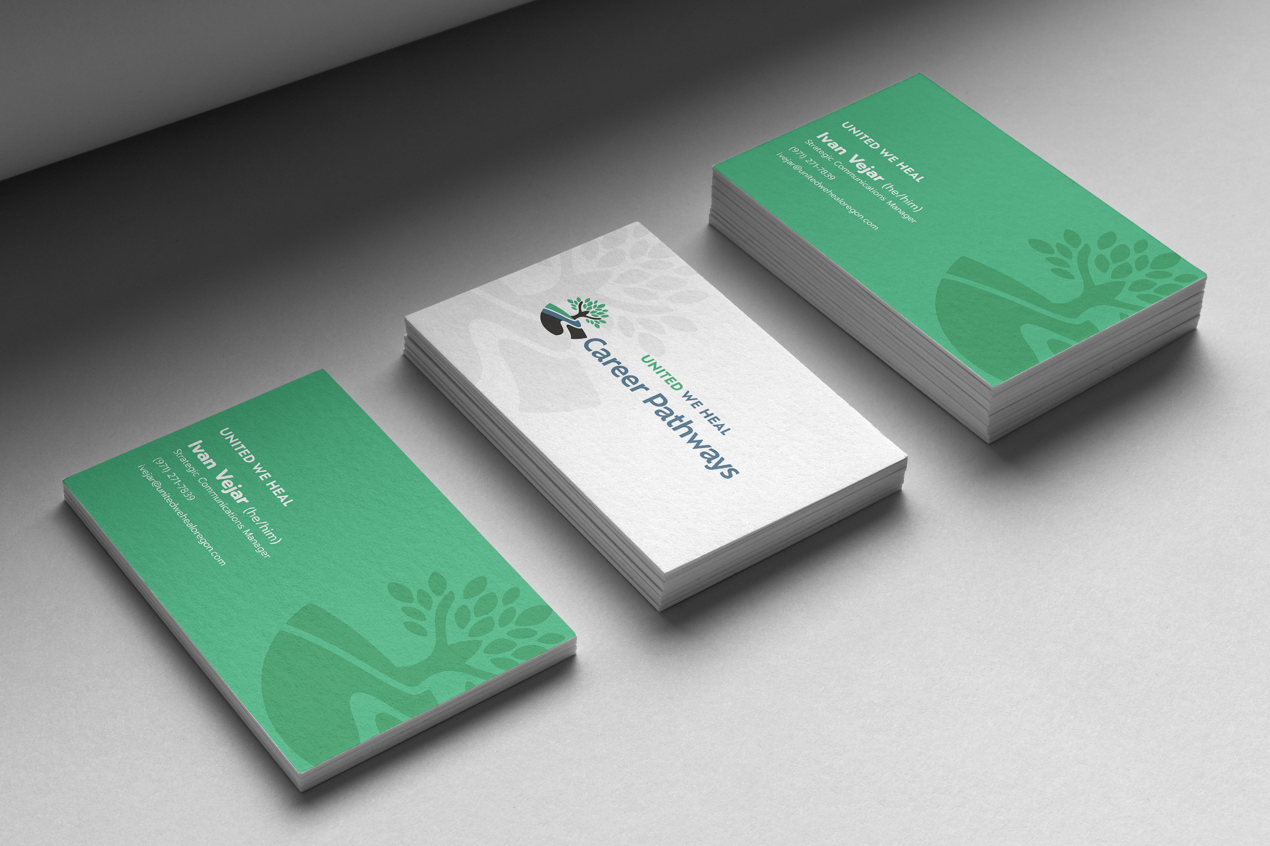 United We Heal business card design