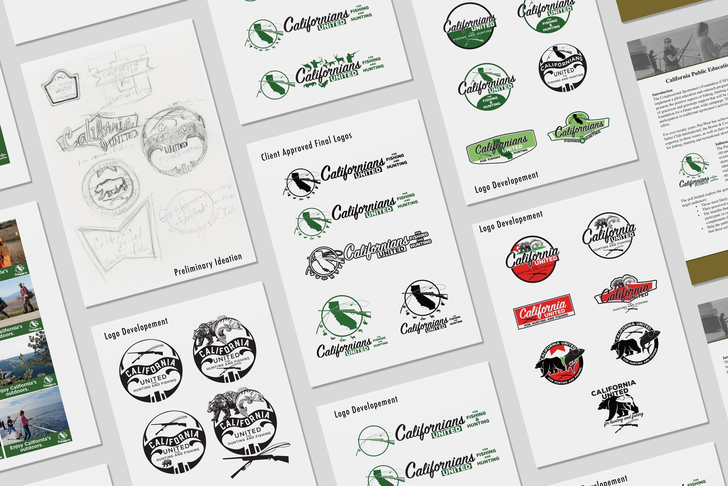 Logo Design from start to finish for Californians United for Fishing and Hunting