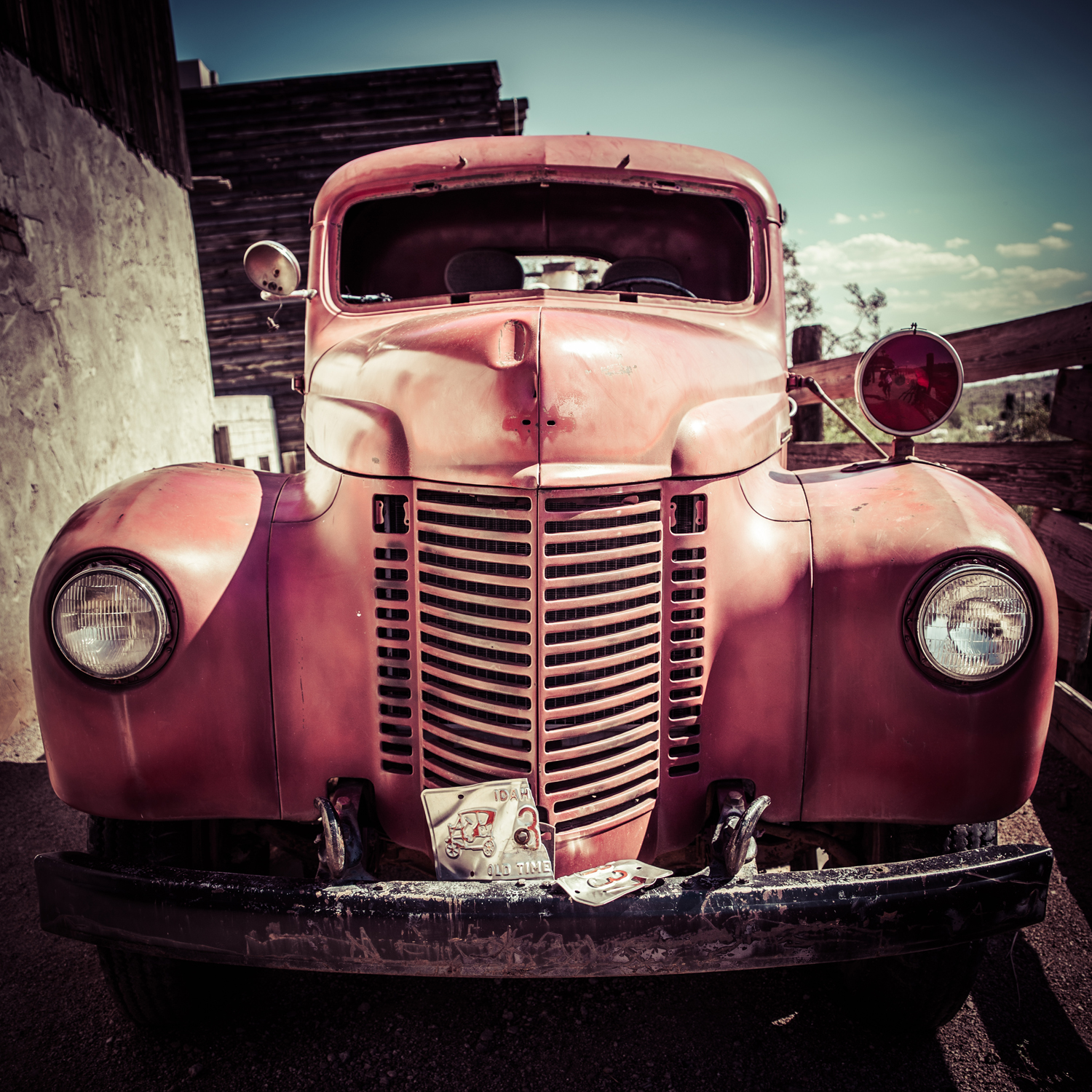 Came across this wonderful old car round the back of one of the buildings. If it could speak...