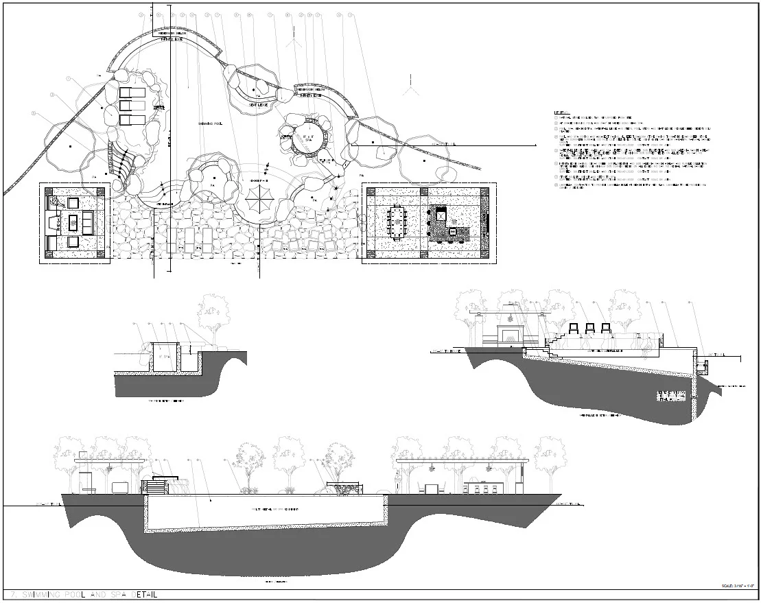 Temecula estate swimming pool design details.