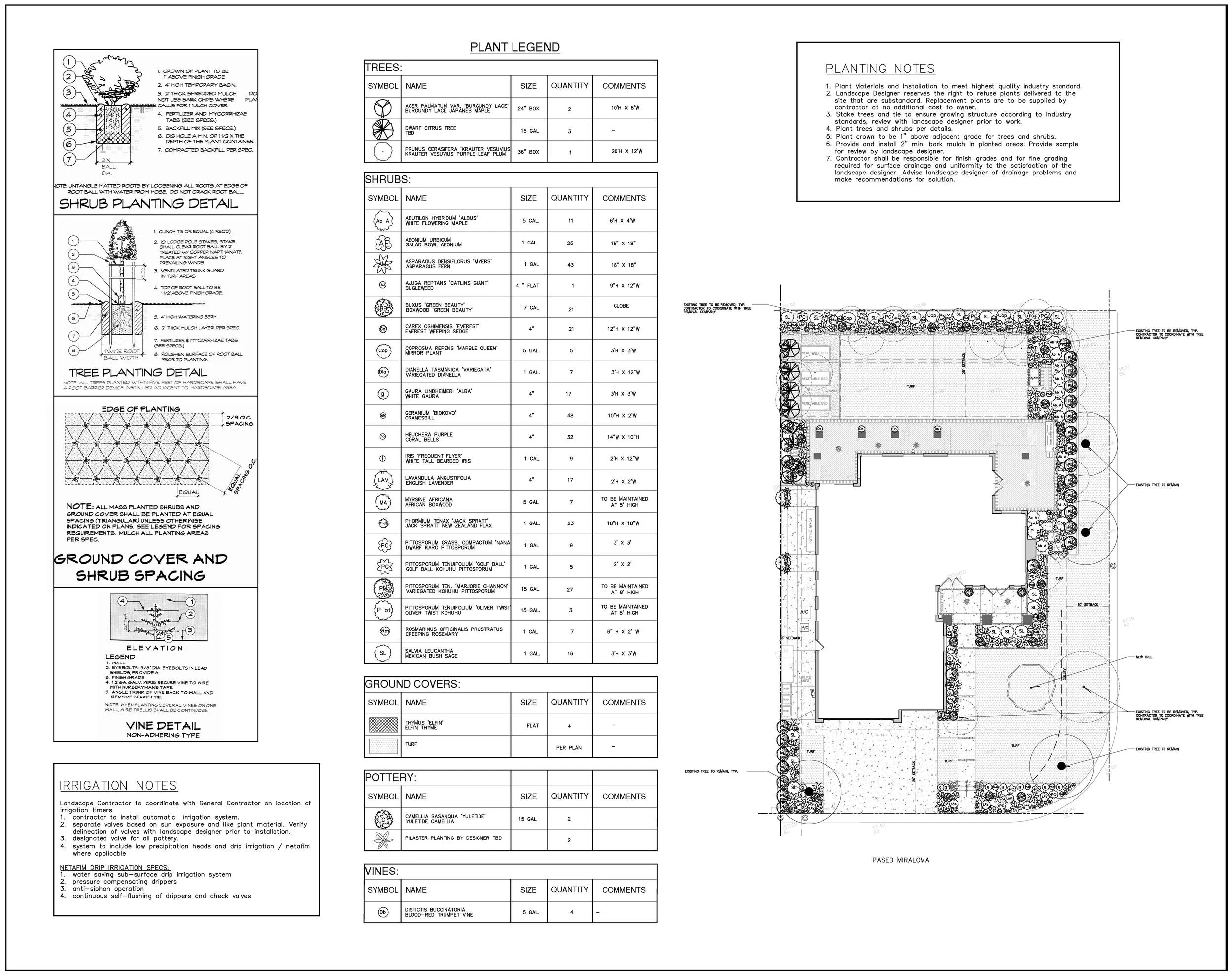 San Juan craftsman planting plan.