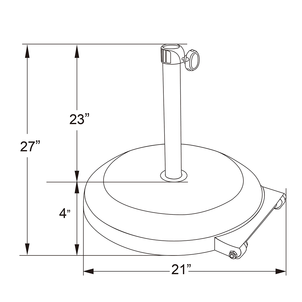 concrete umbrella base with wheels