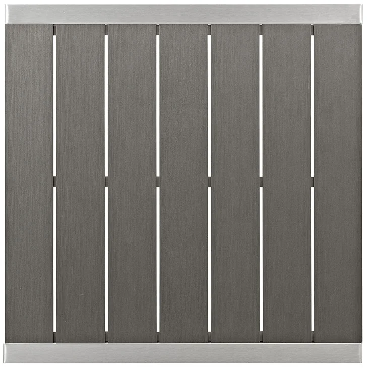 Outdoor Patio Aluminum Bar Table In Silver Gray