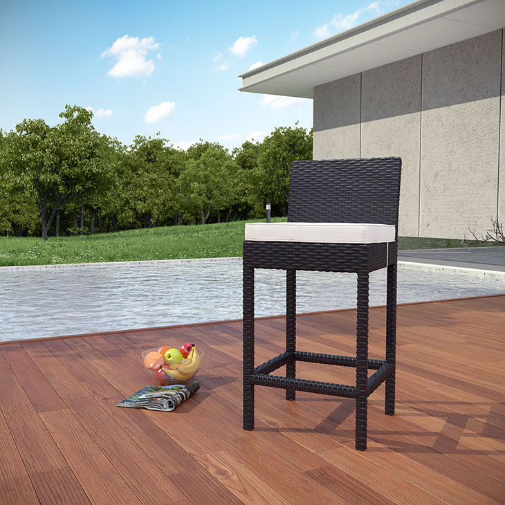 Trinidad Outdoor Bar Stool in Espresso White