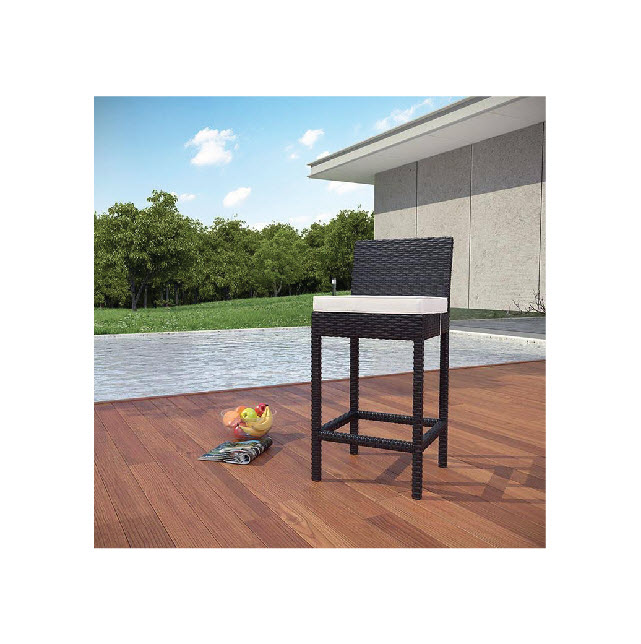 Trinidad Outdoor Bar Stool in Espresso White