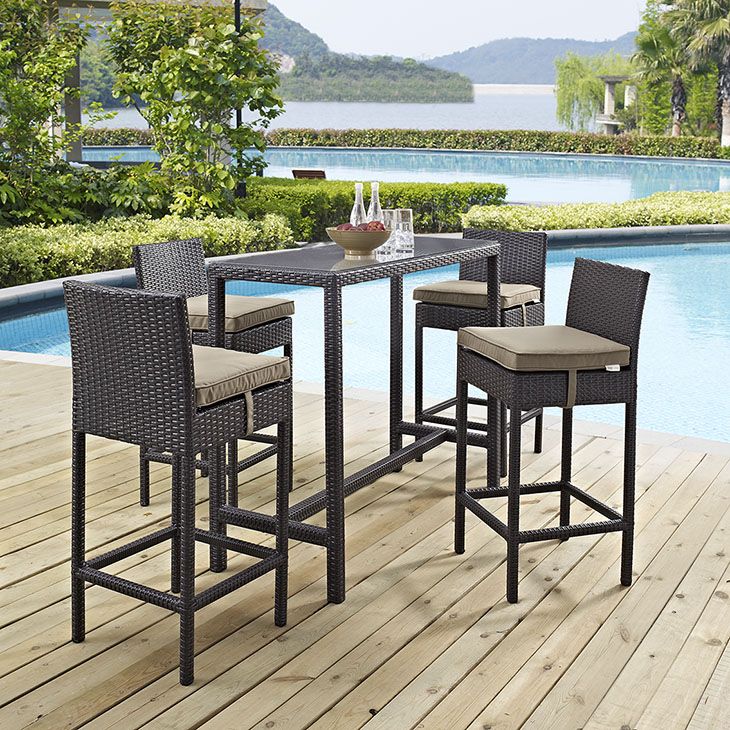 Trinidad Outdoor Large Bar Table in Espresso