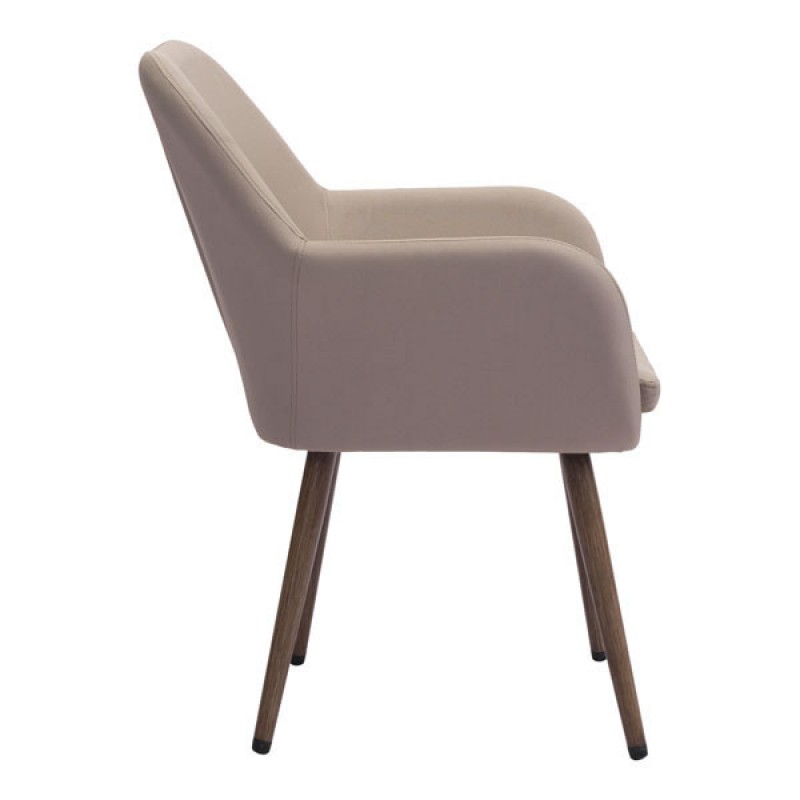Mid-Century Taupe Dining Chair