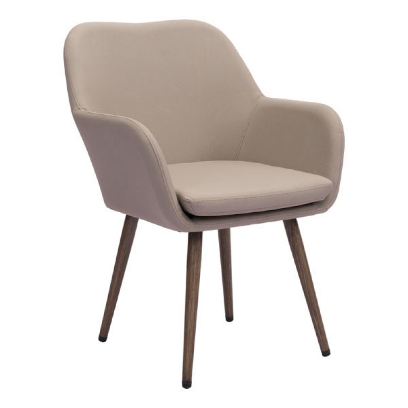Mid-Century Taupe Dining Chair
