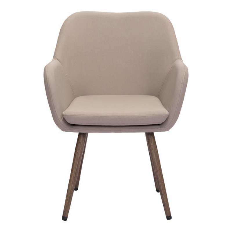 Mid-Century Taupe Dining Chair
