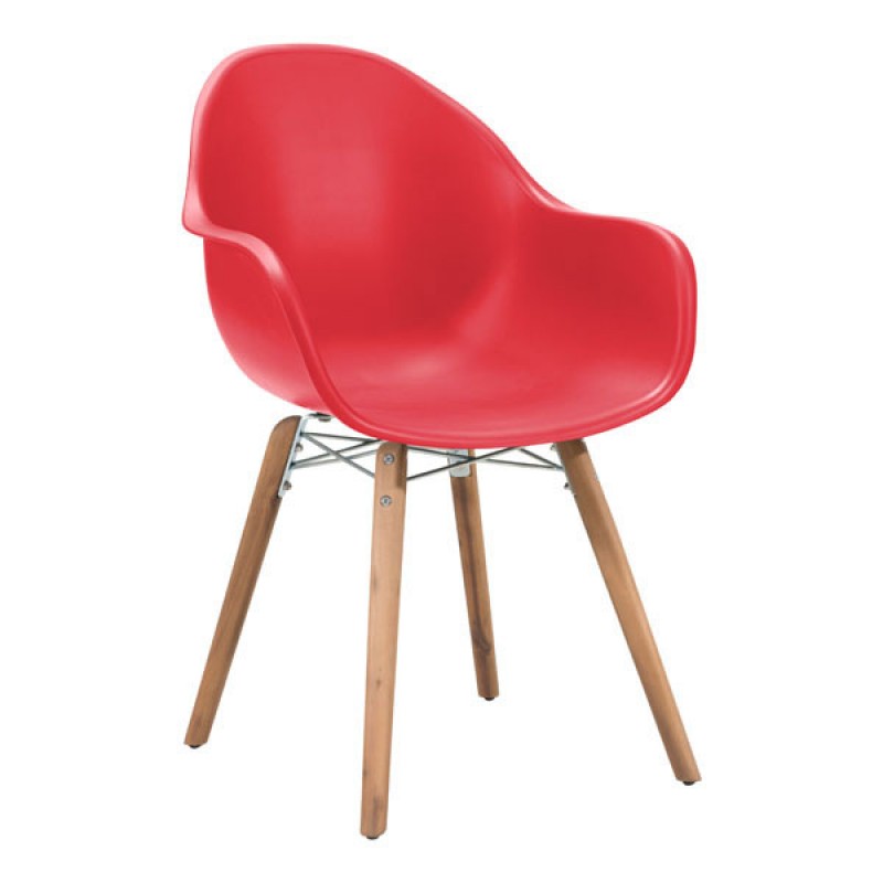 Mid-Century Modern Dining Chair Red - Set of 4
