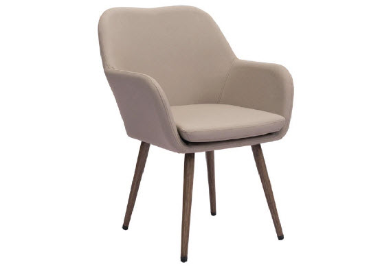 Mid-Century Taupe Dining Chair