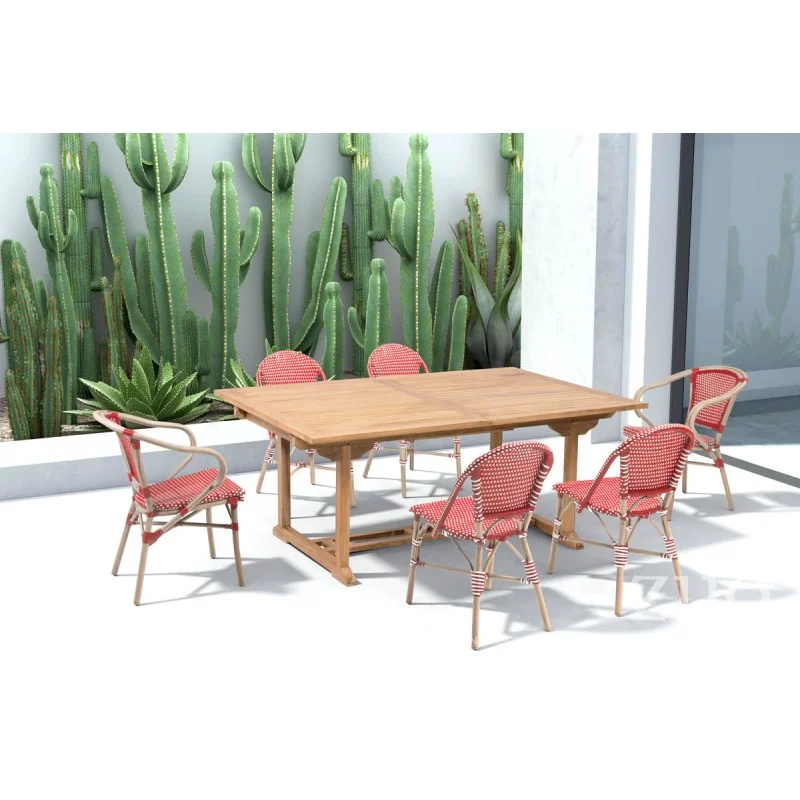 Red and White Paris Dining Armchair (set of 2)