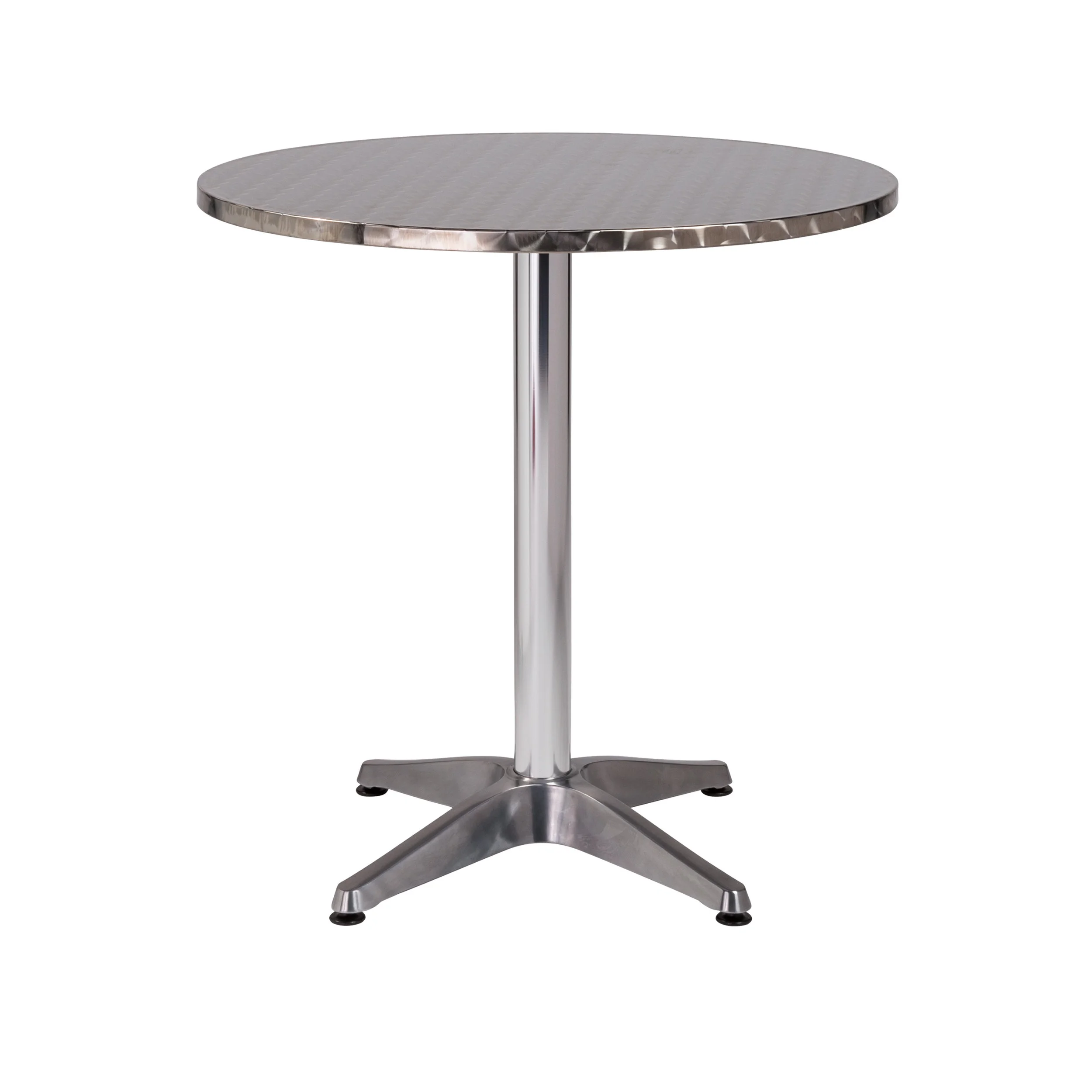 28" Round Bistro Table in Stainless Steel with Aluminum Base
