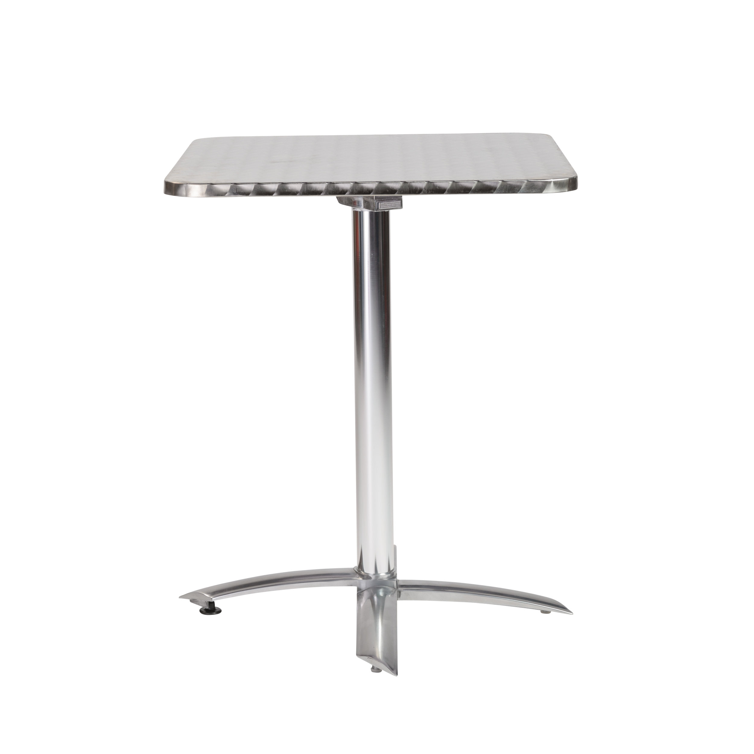 Square Dining Table in Stainless Steel with Aluminum Base
