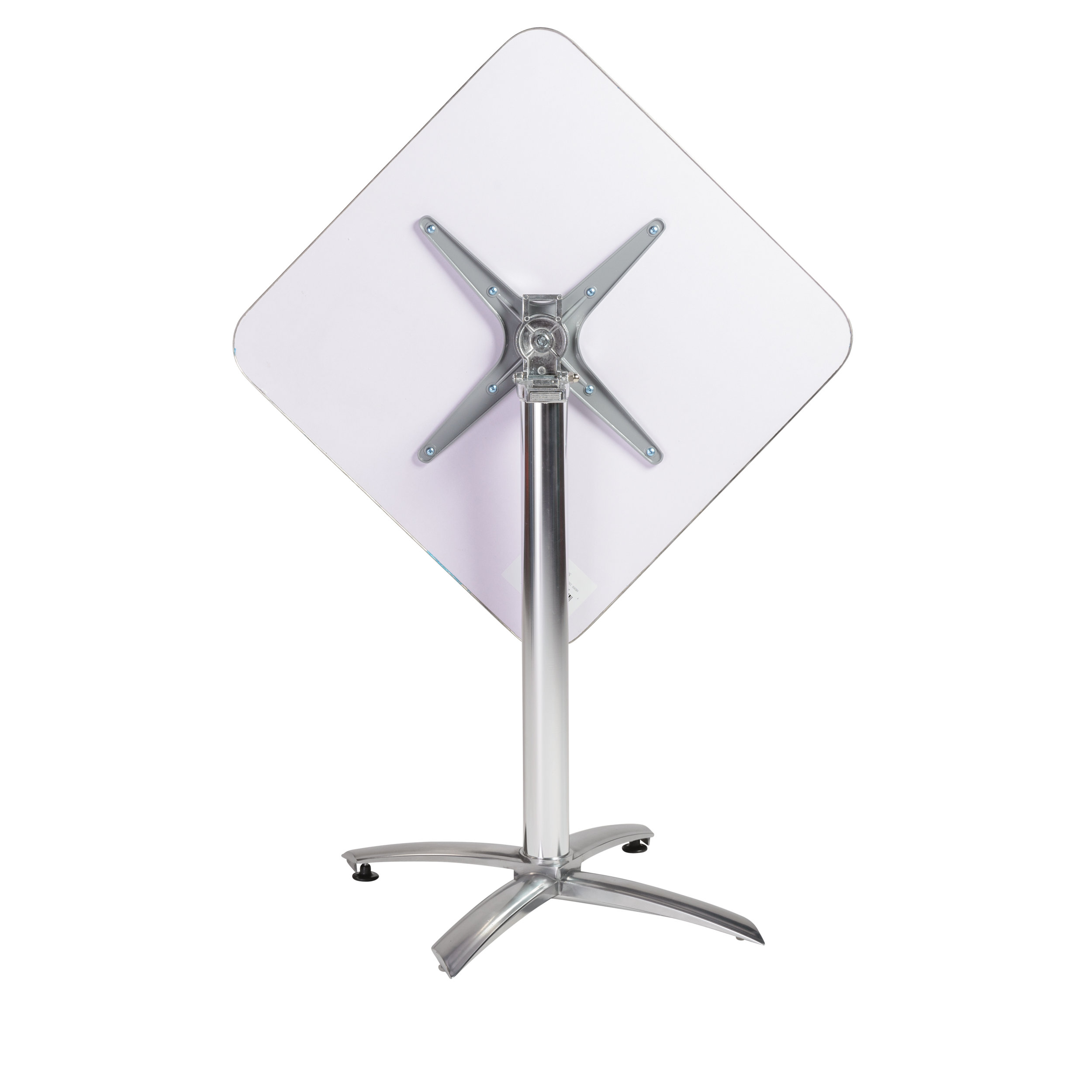 Square Dining Table in Stainless Steel with Aluminum Base
