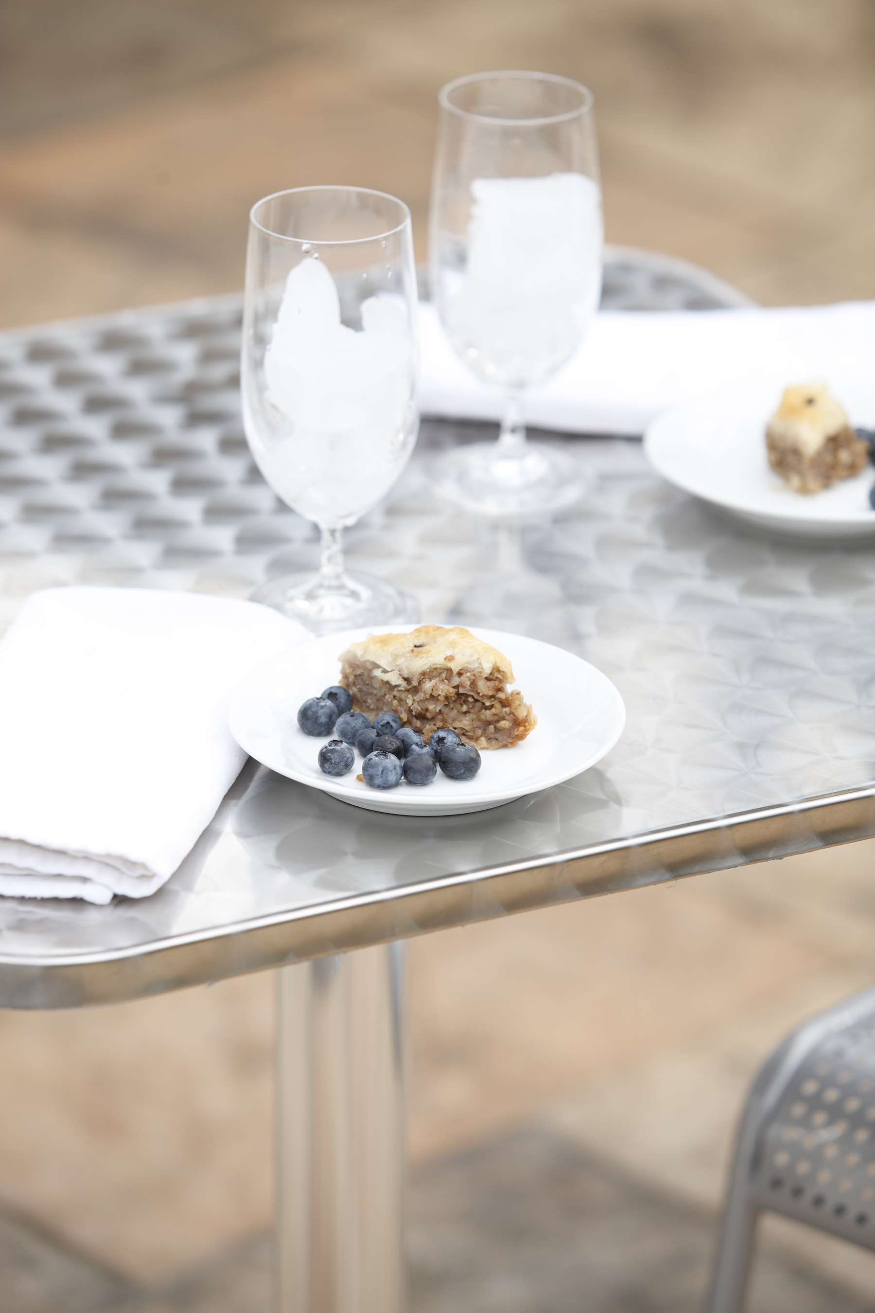 Square Dining Table in Stainless Steel with Aluminum Base