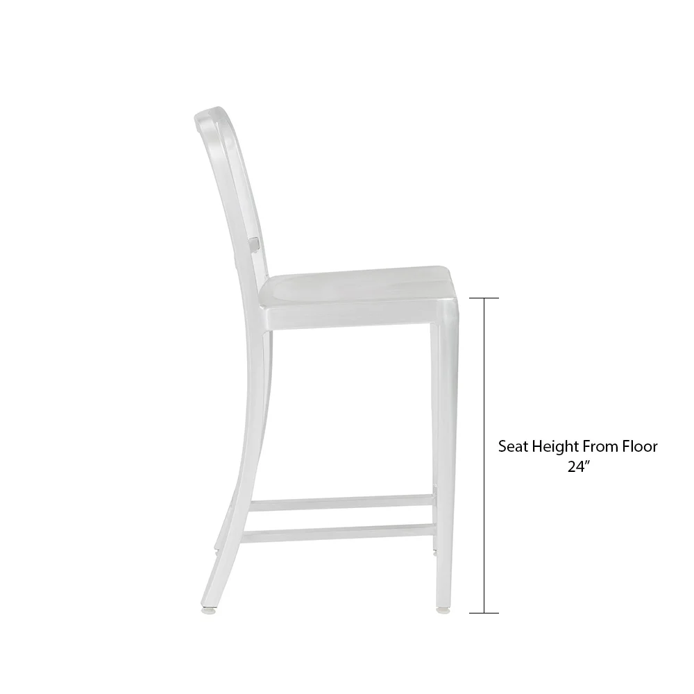 Counter Stool in Matte Aluminum