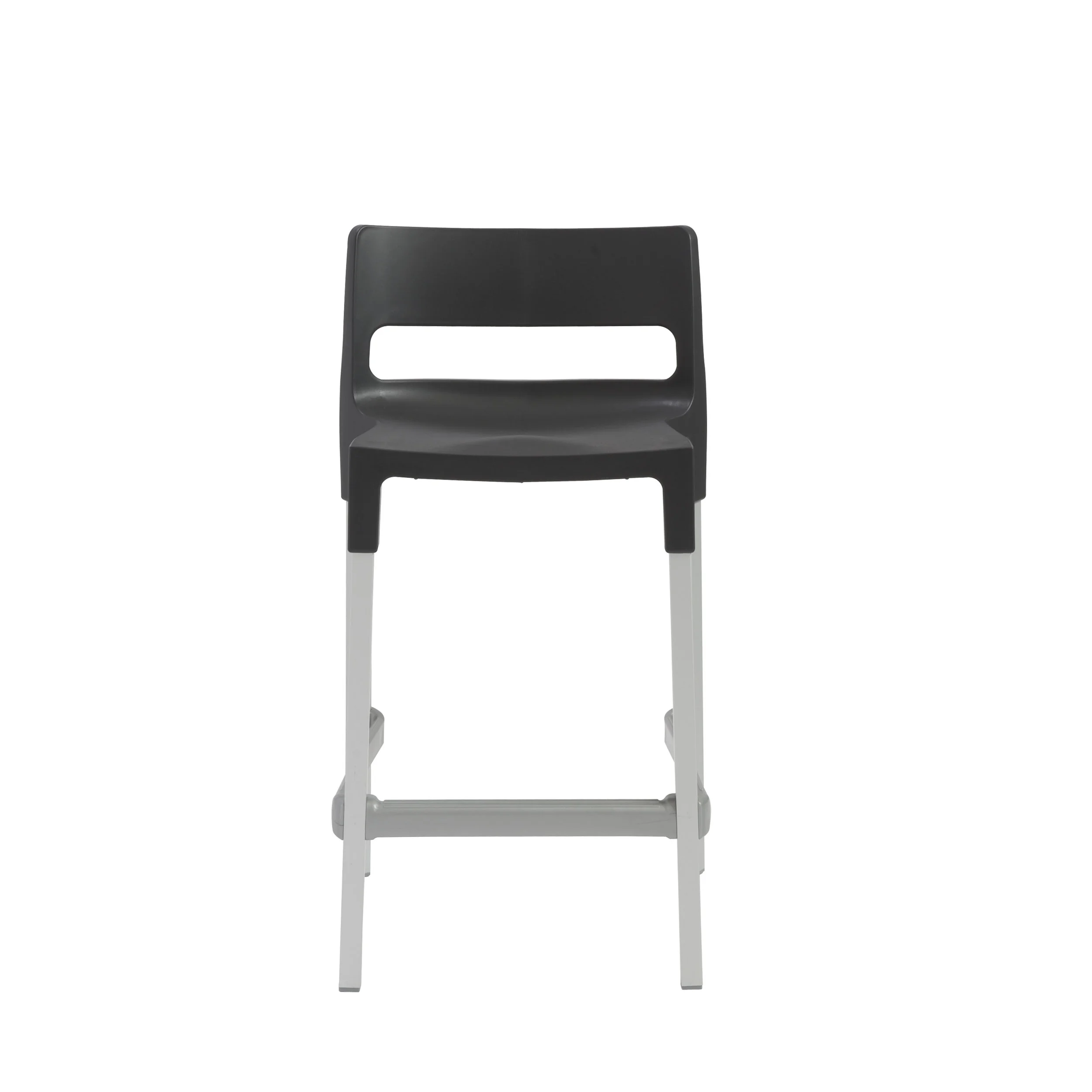 Stackable Counter Stool in Anthracite with Aluminum Legs