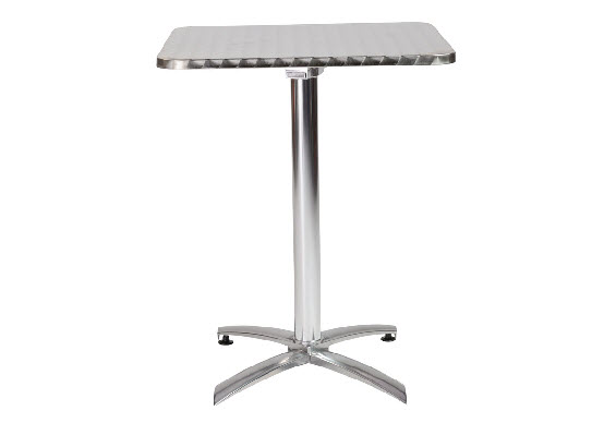 Square Dining Table in Stainless Steel with Aluminum Base
