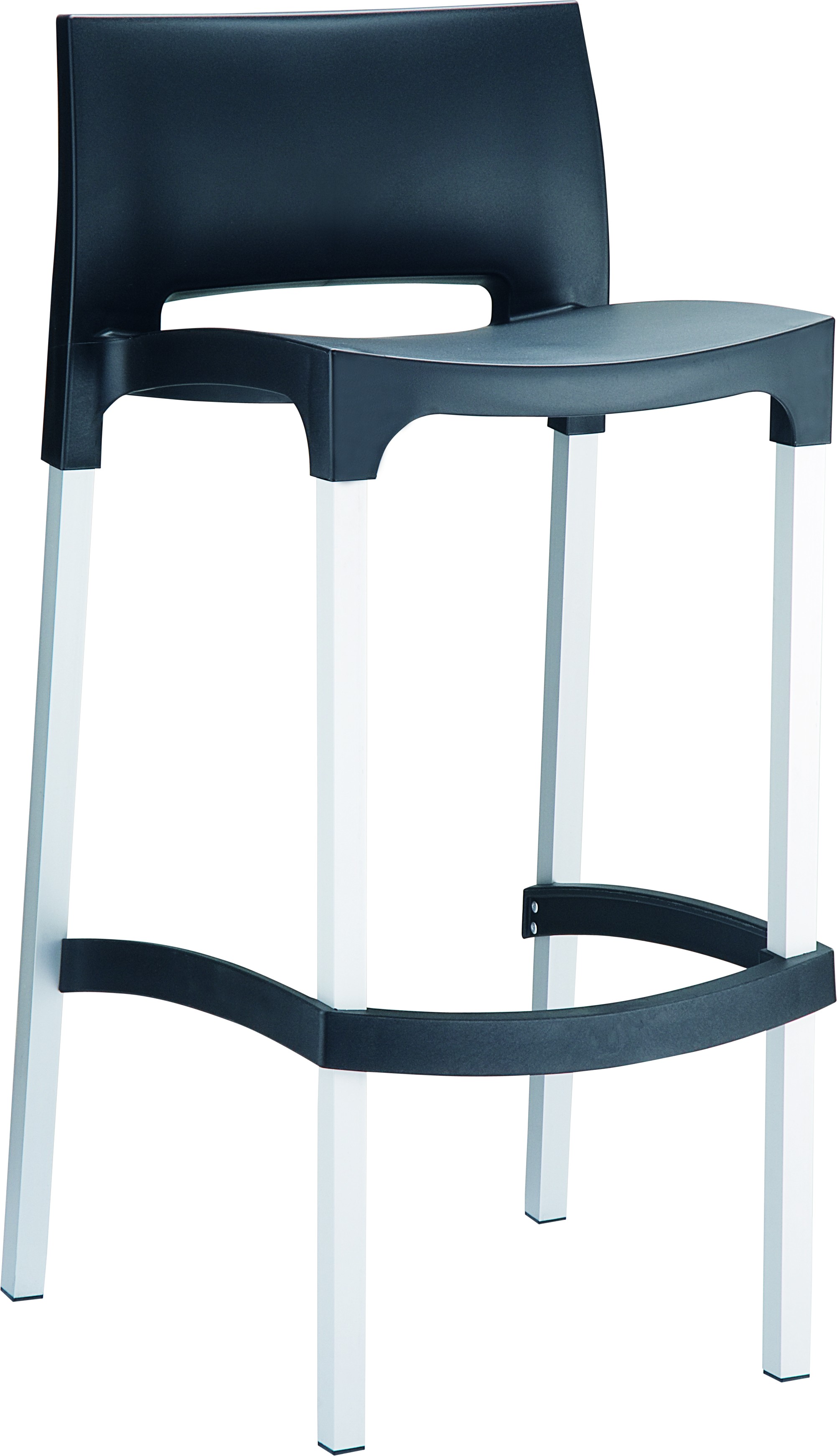 Stackable Resin Bar Stool - set of 2 in Black