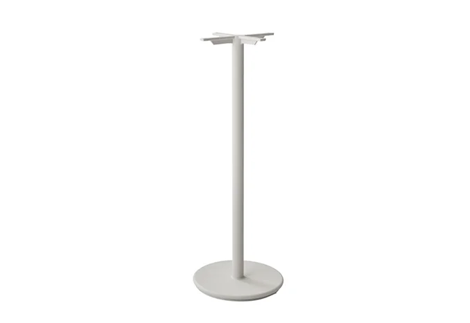 Go Bar Table with 24" Grey Aluminum Top and White Base