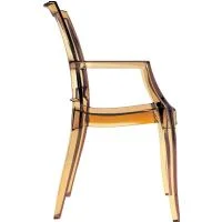 Arthur Dining Arm Chair (set of 4) in Amber Polycarbonate, Resin