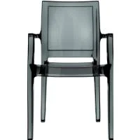 Arthur Dining Arm Chair (set of 4) in Transparent Black Polycarbonate