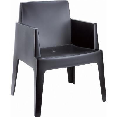 Box Dining Arm Chair (set of 4) in Black Resin