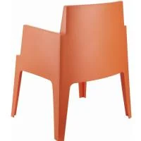 Box Dining Arm Chair (set of 2) in Orange Resin