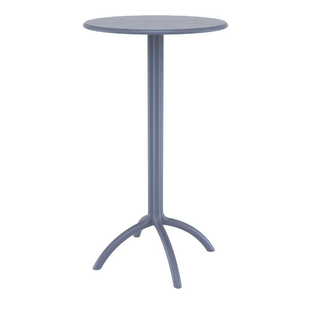 Octopus Bar Table 24 inch Round Dark Gray Resin
