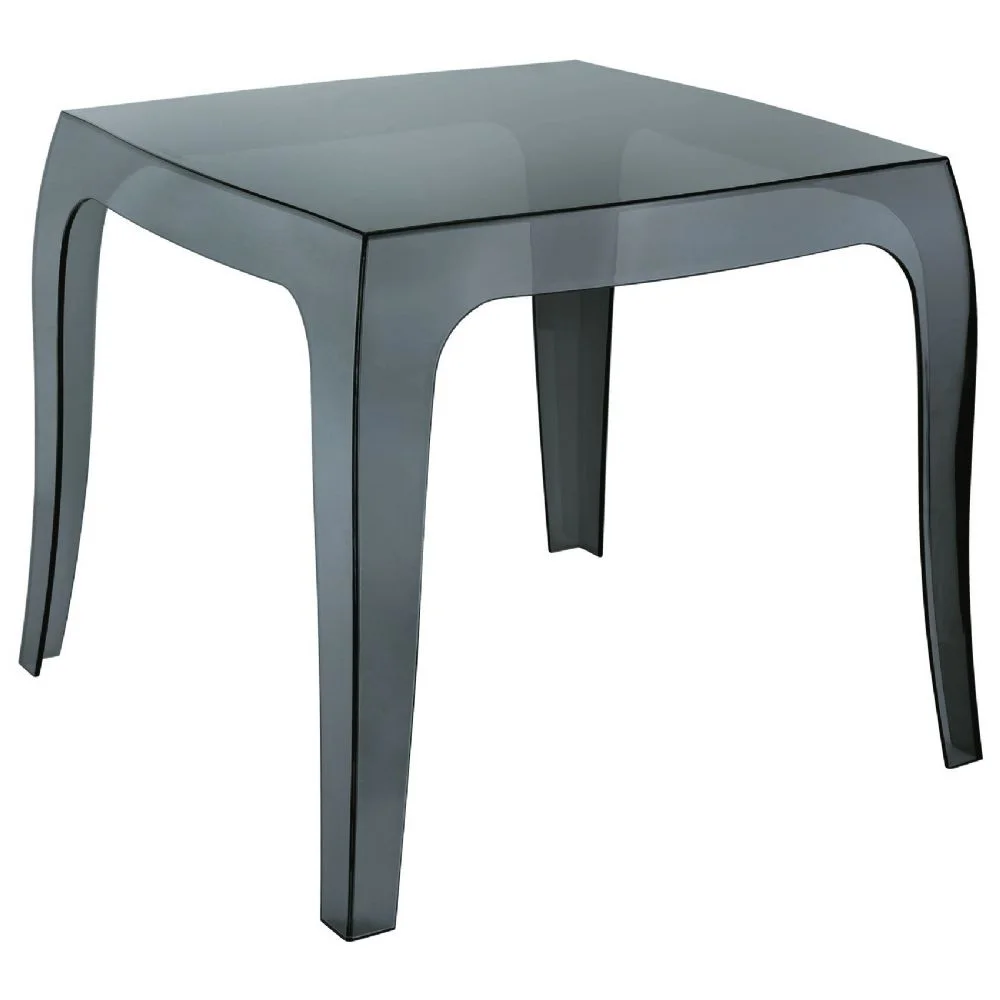 Queen Polycarbonate Square Side Table Transparent Black