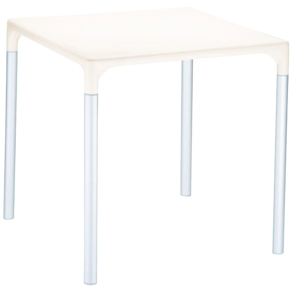 Mango Aluminum Square Outdoor Dining Table 28 inch Beige