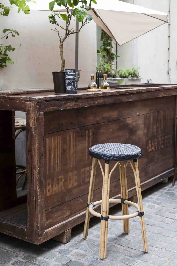 Samui Bar Stool - 30.5" Black with Black Dots