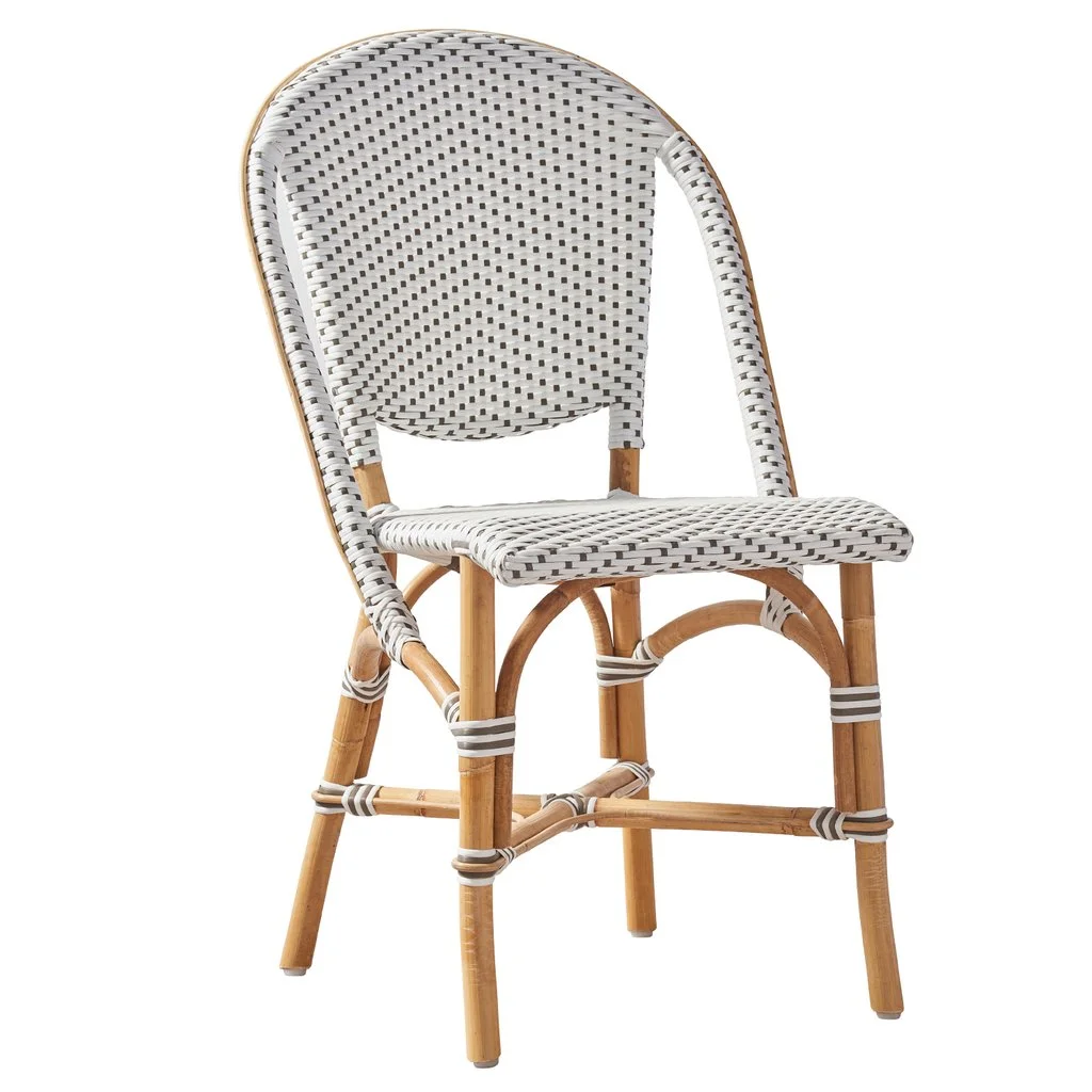 Samui Side Bistro Dining Chair - White with Cappuccino Dots