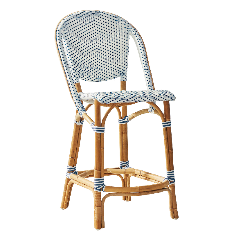 Samui Counter Stool - White with Navy Dots