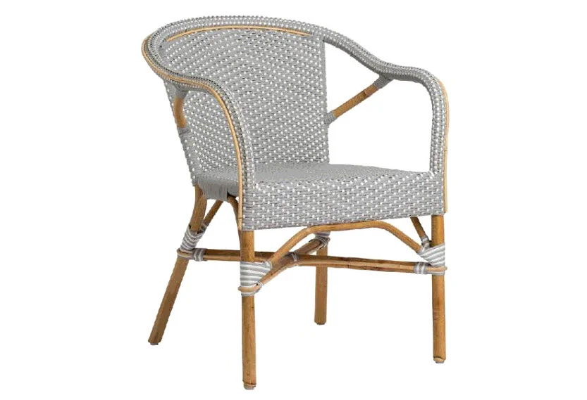 Samui Bistro Dining Arm Chair - Grey with White Dots