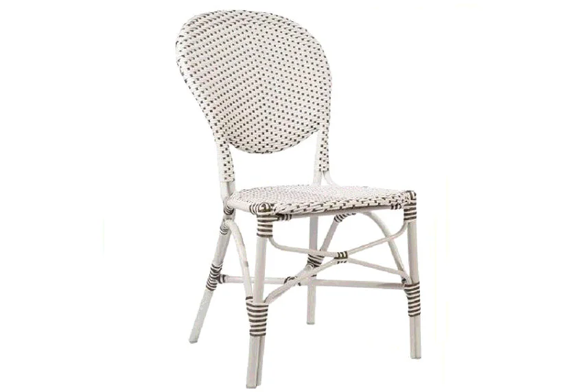 Samui Side Chair with White Frame and Cappuccino Dots