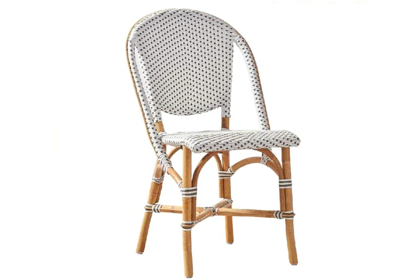 Samui Side Bistro Dining Chair - White with Cappuccino Dots