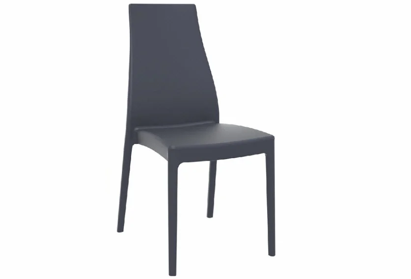 Miranda High-Back Dining Chair (set of 2) Dark Gray