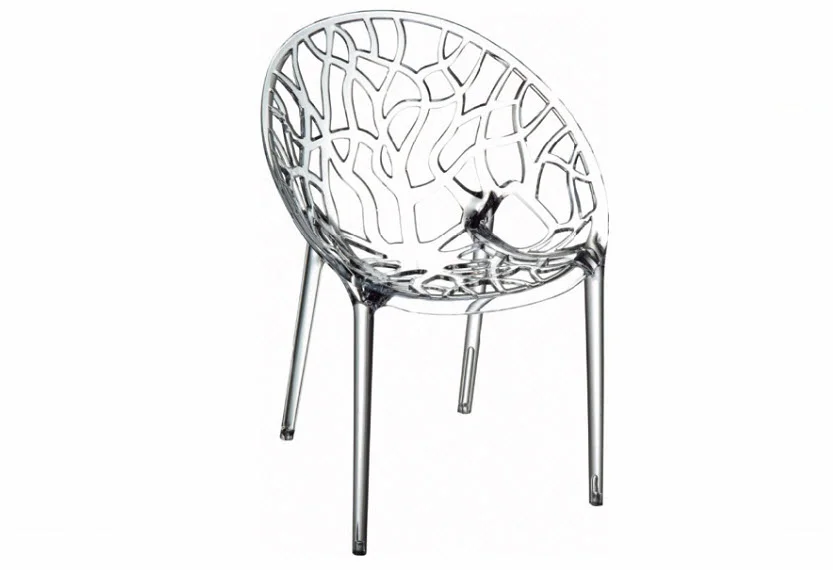 Crystal Dining Arm Chair (set of 2) in Transparent Polycarbonate