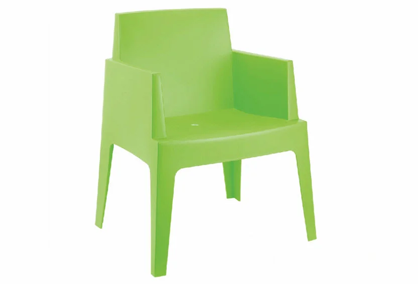 Box Dining Arm Chair (set of 2) in Tropical Green Resin