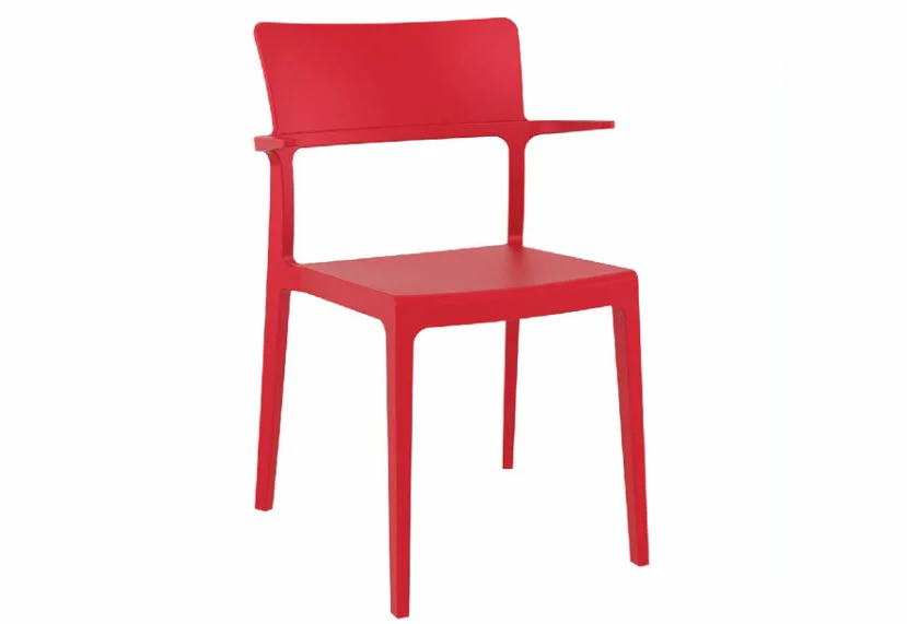 Plus Dining Arm Chair (set of 2) Red Resin